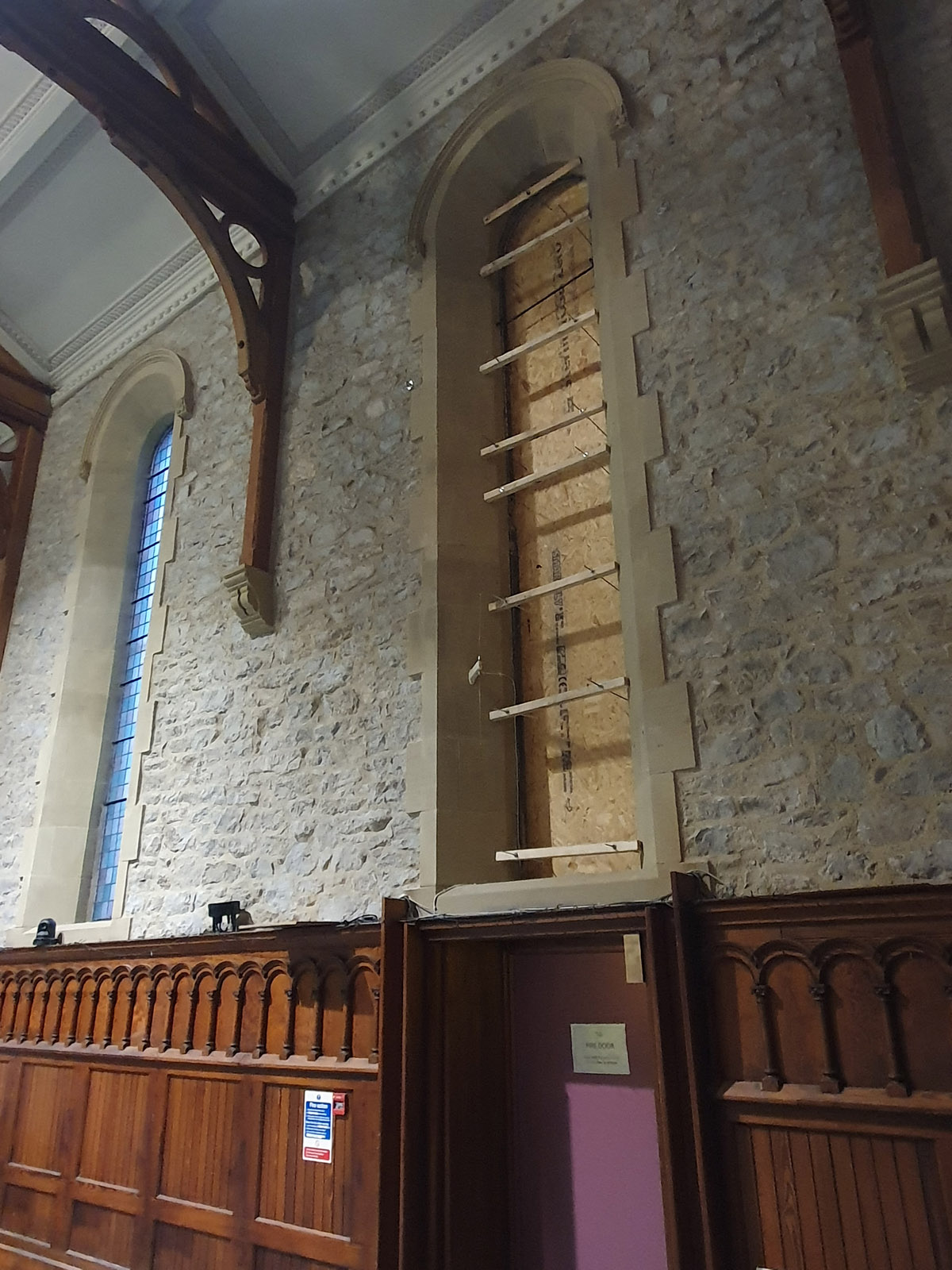 2. Church Window Fully Removed & Securely Boarded