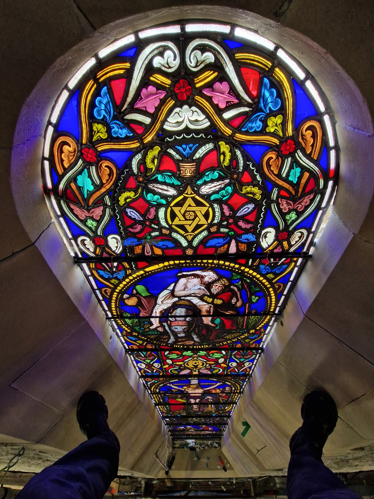 8. A Unique View of Restored Church Stained Glass Window